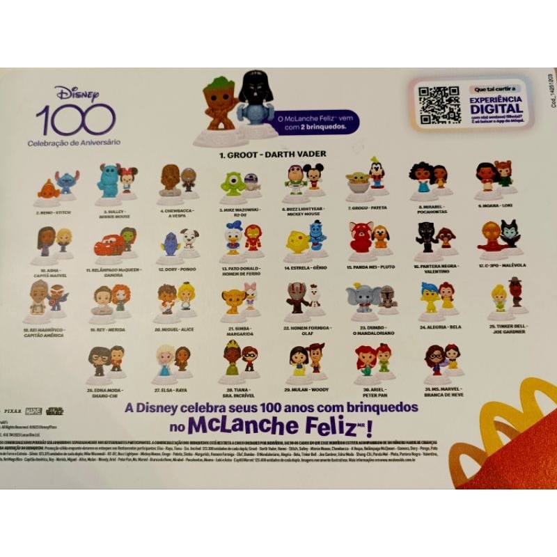 Coleção MC Donalds 100 anos Disney