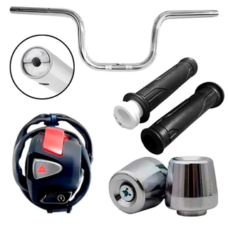 Kit Guidão Cargo 160 Par Peso Pcx 150 Honda Manopla Riscadinha Punho Cb500 Cg Titan Fan Start 2014 a 2023 Guidon Pesinho