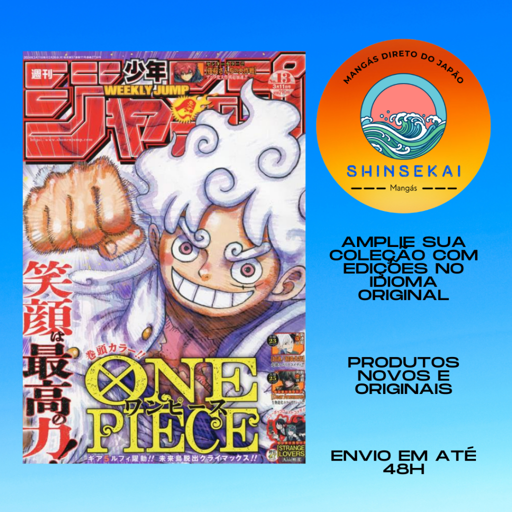 Revista Weekly Shonen Jump 2024 - 13 One Piece Egghead Luffy Gear 5