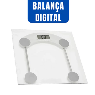 Balança Digital Corporal de Banheiro Quadrada 180kg Vidro Temperado