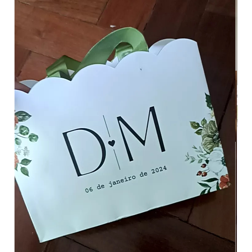 1 Sacola Grande Personalizada Casamento grande tamanho 15x19x7cm ...