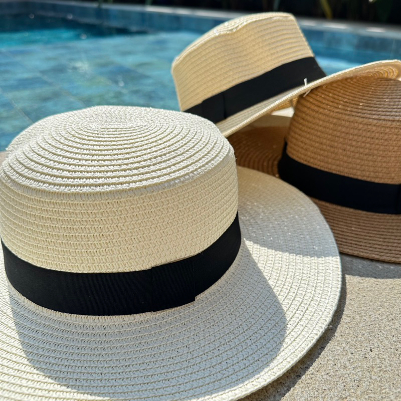 Chapéu Aba Média Paris Praia Dobrável Verão Palha