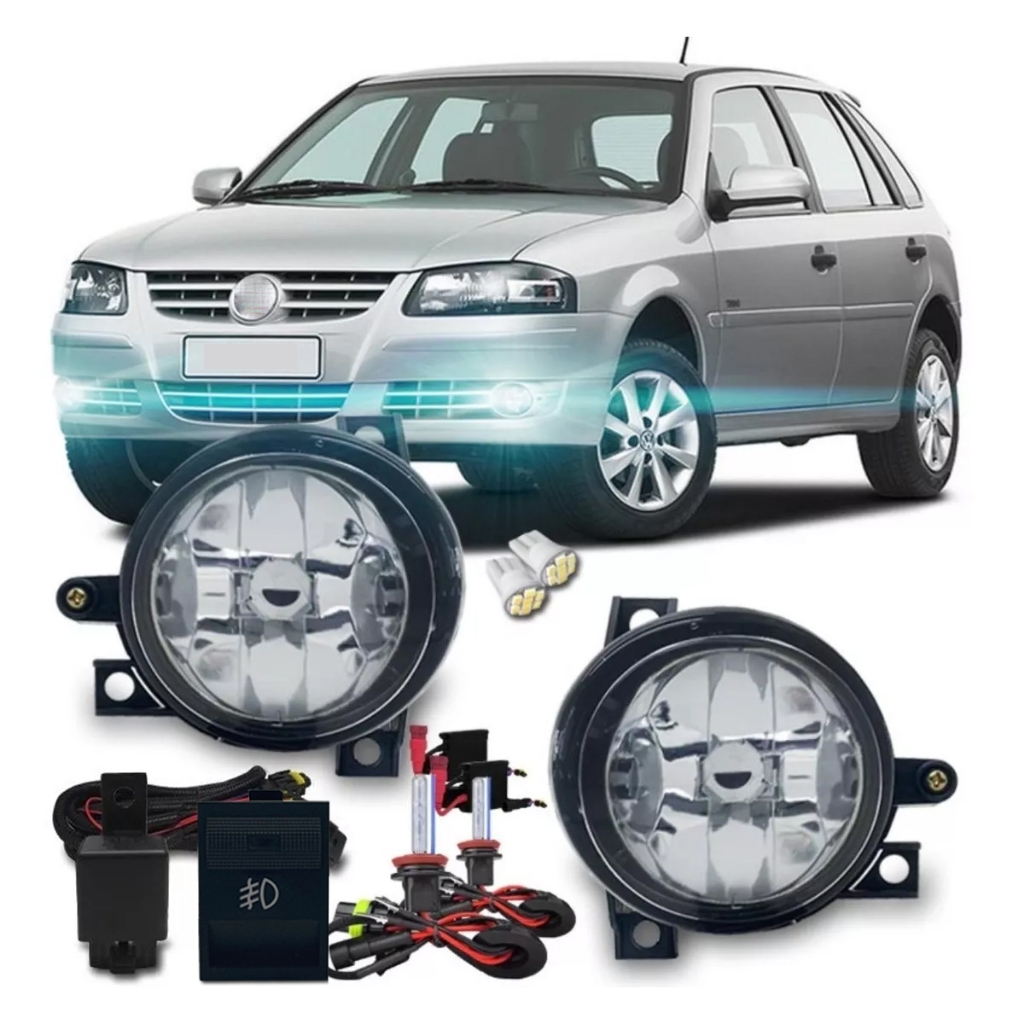 Kit Farol Milha Neblina Gol G4 Saveiro Parati Botao Modelo Original ...