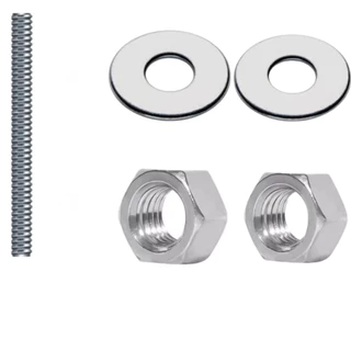Kit 1 Barra Rosqueada 3/8 Galvanizada 2 Arruelas 2 Porcas,