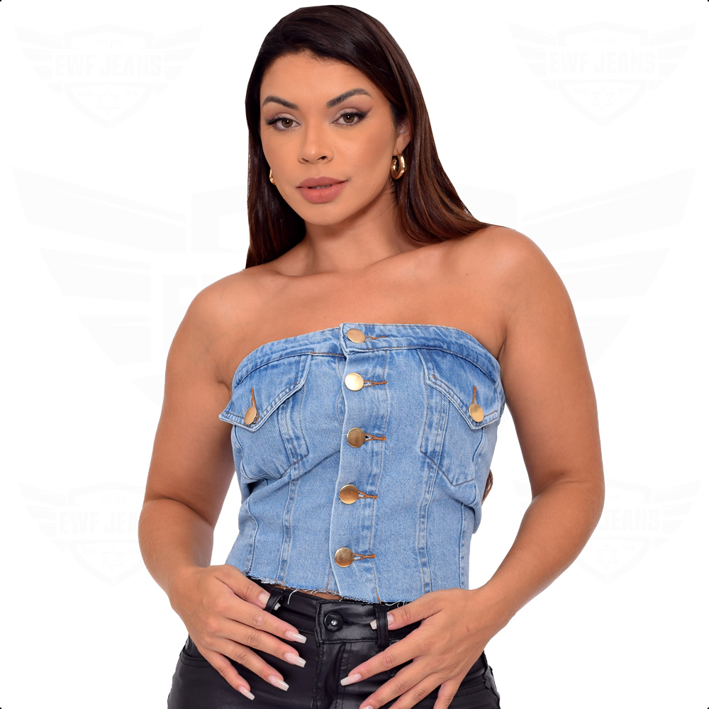 Looks Blusa Jeans Feminina De Amarrar Blusa Cropped Blusinha Jeans