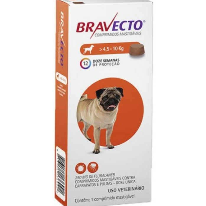 BRVT Remédio Mata Pulga e Carrapato Bravecto 250 mg Avulso Para Pet ...