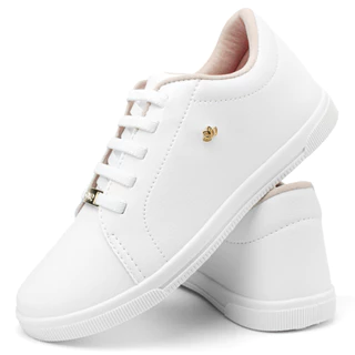 Tênis Feminino Branco Casual Cano Baixo