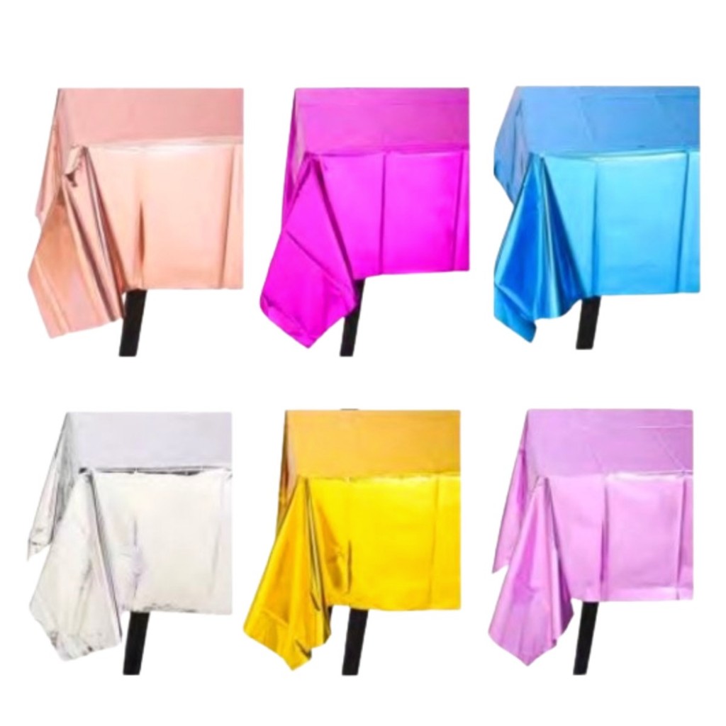 Toalha de Mesa Metalizado Brilho Plástico Para Decoração de Festa