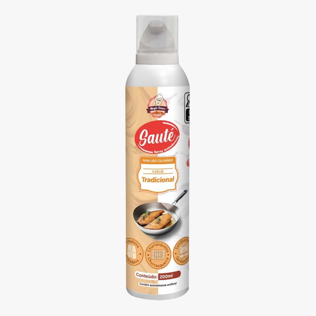 Spray Antiaderente Culinário Sabor Tradicional 200ml Não Inflamável - Sauté