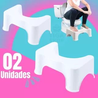 Kit 2 Banquinhos de Apoio para os Pés de Cocóras Vaso Sanitário Multiuso