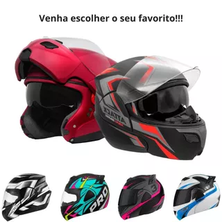 Capacete de Moto Escamoteável Articulado Feminino Masculino Urbano Fechado Pro Tork Vários Modelos