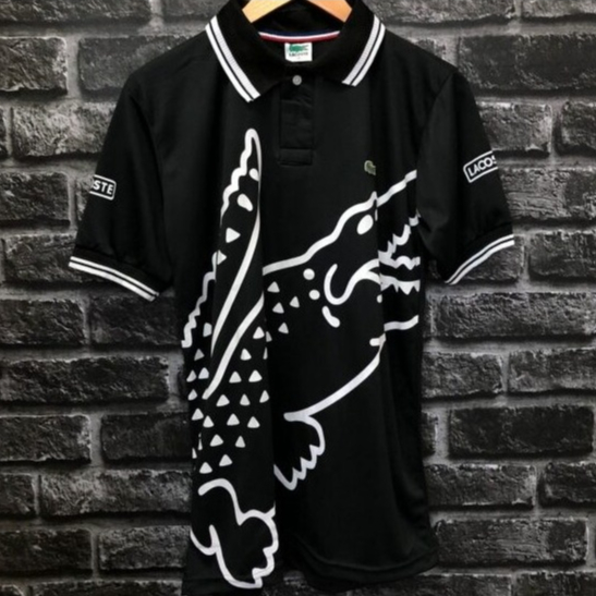 Camisa Polo Lacoste Jacaré Grande Gola V Mc Kapela Ultra Dri Fit - Masculino Queima de Estoque!