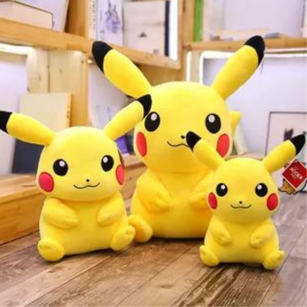 Brinquedo de Boneco De Pelúcia Pikachu GRANDE Feliz Pelúcia Pokémon Alta Qualidade
