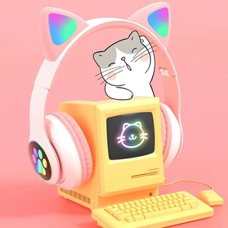 fone gato Fone De Ouvido carinha Sem Fio Bluetooth Com Orelhas De Gato -STN-28