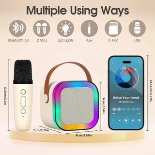 Caixa de Som Karaokê Bluetooth com 1 Microfone Sem Fio Portátil e Ideal para Diversão em Família -P8