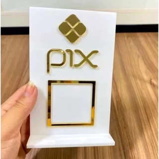 Display Placa Qrcode De Pagamento Pix Em Acrílico 10x15