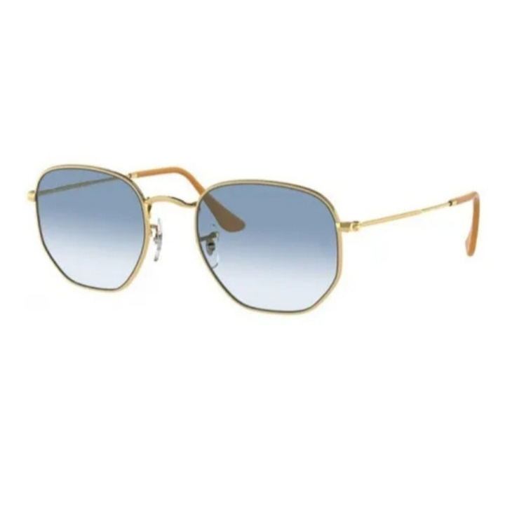 Oculos de Sol Hexagonal Clássico 3548 Dourado Azul Degrade Proteção Uv ...