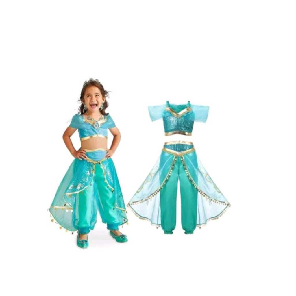 Fantasia Menina Princesa Jasmine Cosplay Vestido Para Meninas | Shopee  Brasil