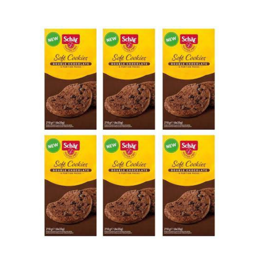Kit 6 Soft Cookies Double Chocolate Dr. Schar 210g | Shopee Brasil