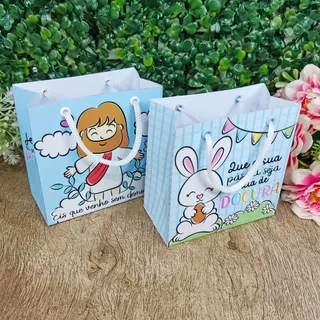 10 unid Sacolinha de Páscoa Lembrancinha Mimo Clientes empresa embalagem sacolinhas em Oferta na Shopee