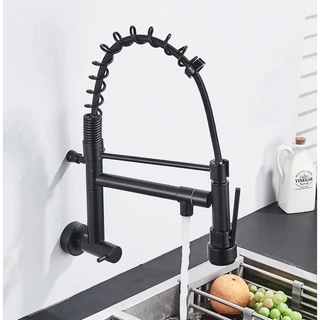 Torneira Para Cozinha Gourmet de Parede Qualidade 100% Metal Duas Opções de Jatos e Haste Flexível