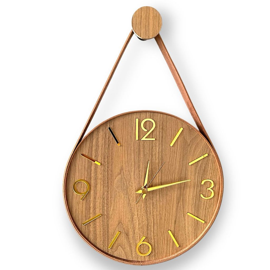 RELÓGIO  PAREDE ADNET, AMADEIRADO,CARDINAIS DOURADO, ( 3 opções de tamanho). | Shopee Brasil