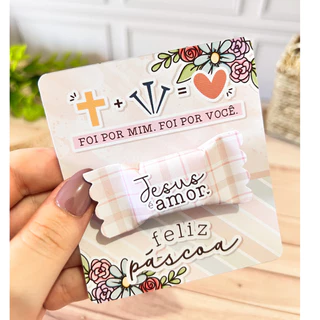Kit 30/50/100 Lembrancinhas Balas + Cartões Tema 'Páscoa' em Oferta na Shopee