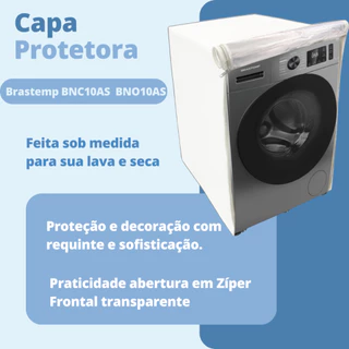CAPA PARA LAVA E SECA BRASTEMP 10KG BNC10AS- BNO10AS TRANSPARENTE