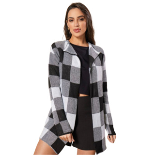 Cardgan Casaco Sobretudo Kimono Xadrez