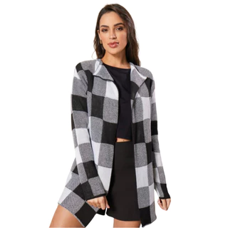 Cardgan Casaco Sobretudo Kimono Xadrez