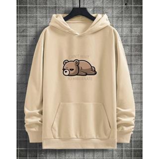 Moletom Canguru Unissex Masculino e Feminino Flanelado Blusa de Frio Urso Hibernando Promoção