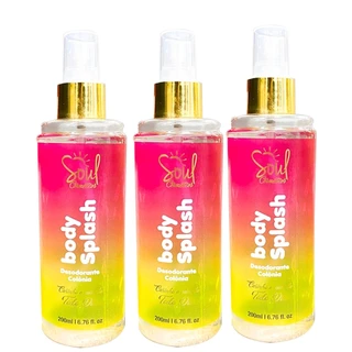 Kit com 03un Soul Cosmeticos Desodorante Colonia Body Splash 200ml