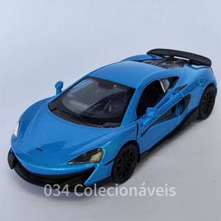Miniatura Carrinho de Coleção de Ferro MCLaren 600LT 1/36 Com Fricção Azul RMZ City