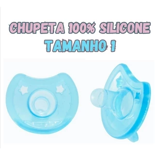 Chupeta 100% silicone tamanho 1 para bebês de 0 a 6 meses em Oferta na Shopee