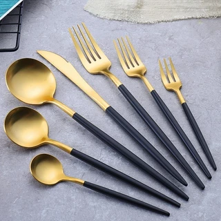 30 Pcs Faca De Bife Garfo De Café Colher DeCozinha DoméSticos Conjunto De Talheres De AçO InoxidáVel