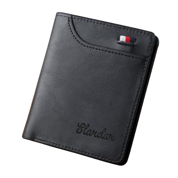 Masculina Ultra Fina Vertical Pequena Porta Cartão Anti-desmagnetização Carteira Preto Promotion