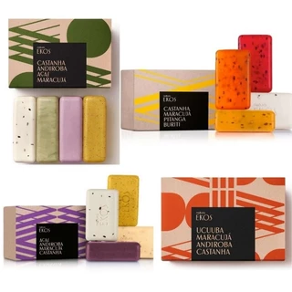 ( KIT COM 02 CAIXAS) CAIXA DE SABONETES NATURA EKOS 4X100G CREMOSO OU ESFOLIANTE
