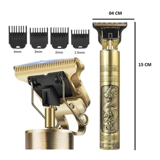 Maquina De Acabamento E Cortar Cabelo Sem Fio Daling Dl-1073a Dragão Dourado preto ou Buda 110/220v ferro