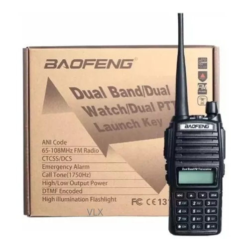 Rádio Comunicador HT Walkie Talkie Dual Band UV-82 Rádio FM Com Fone
