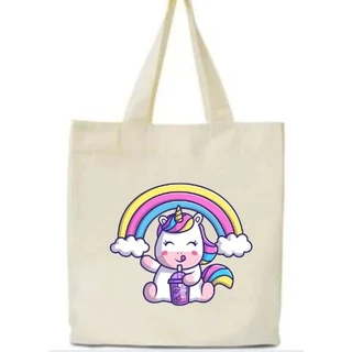 Bag Ecobag Ecológica Totebag Sacola Bolsa Unicórnio Tumblr