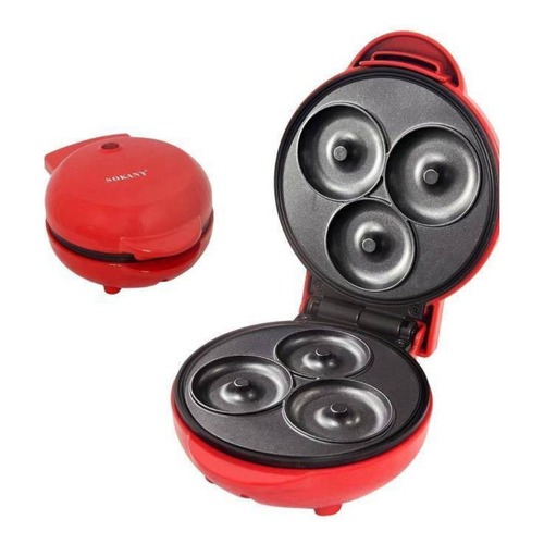 Máquina De Donuts Mini Faz 3 Rosquinhas Confeitaria Waffle