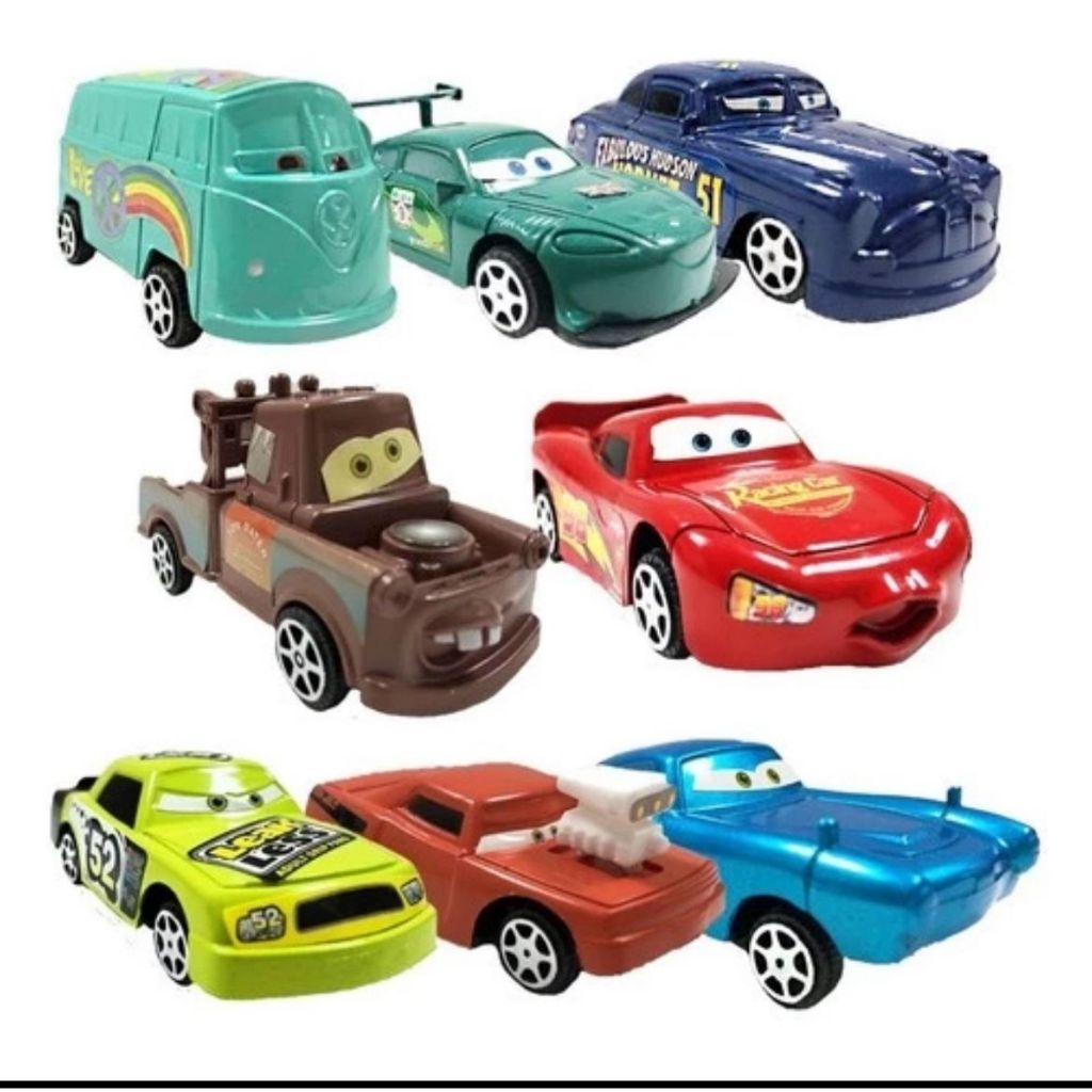 Kit 8 Carrinhos Friccção Mcqueen Brinquedo Carros Relâmpago na Promoção. Pronta Entrega