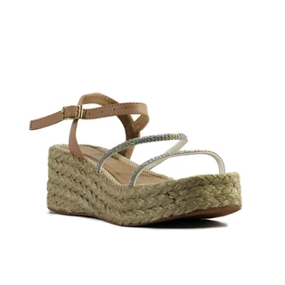 Sandalia Feminina Plataforma Salto Confortavel PALHA