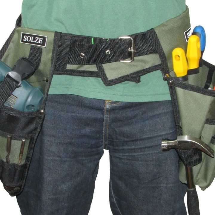 Cinturão - Bolsa Cinto porta ferramentas impermeável para eletricistas duplo com porta parafusadeira