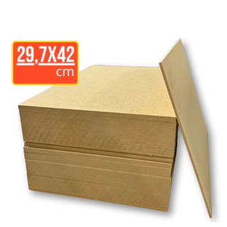 Chapa MDF 29,7x42cm A3 Placa 3mm – LOTE 10, 20, 50 Unidades – Artesanato, Sublimação, Quadro, Decoração