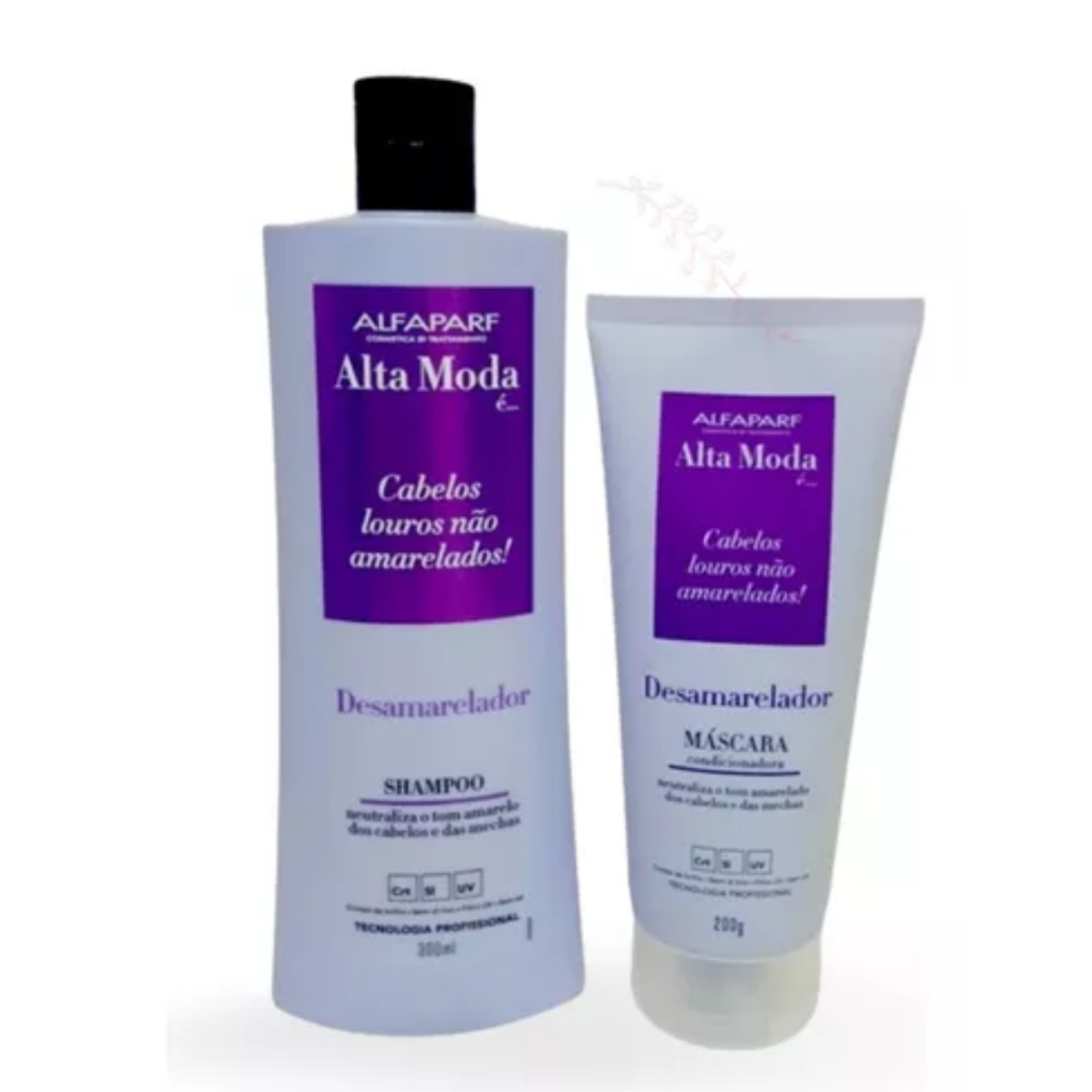 Desamarelador Alfaparf Alta Moda Shampoo + Máscara Condicionadora Desamareladora