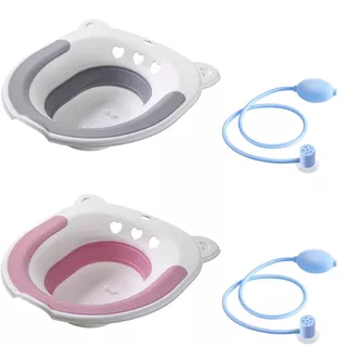 Bacia Banho De Assento Higiene Íntima Ducha Bidê Lavatório Rosa