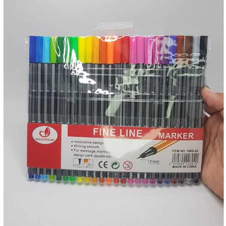 Kit de canetas com 6/24 cores Fine Line Coloridas Ponta Fina