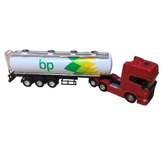 Miniatura Cavalo Scania com Carreta Combustivel gasolina escala 1/64 Welly