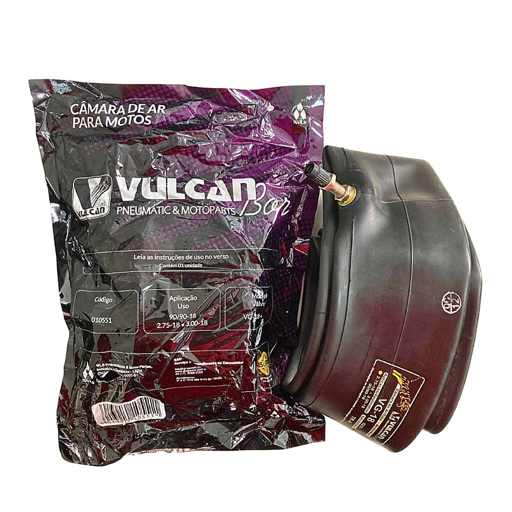 Camara de ar aro 18 vulcan cg titan/fan / 125 /150 / 160 / e YBR / valvula TR-4